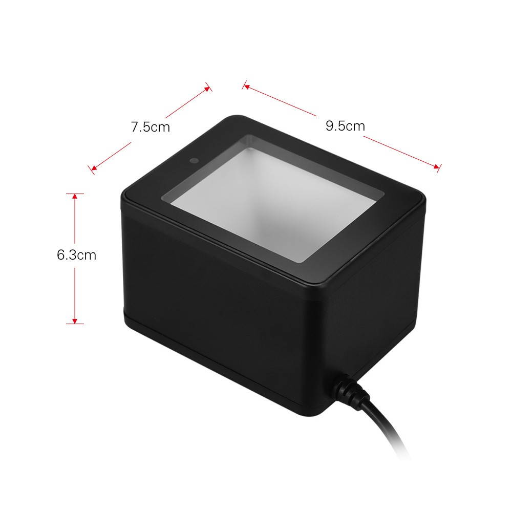 Desktop 1D/2D/QR Barcode Scanner USB Wired Bar Code Reader CMOS Image Hand-Free for Mobile Payment