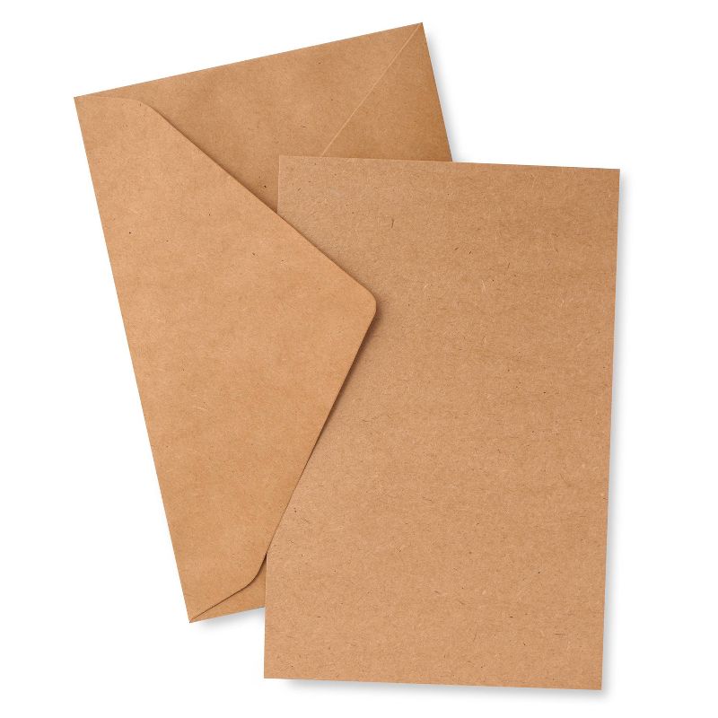 50ct Plain Flat panel Kraft Invitation