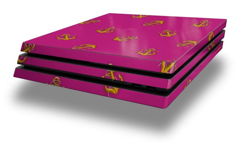 Anchors Away Fuschia Hot Pink PS4 Pro Skin fits Sony Playstation 4 Console