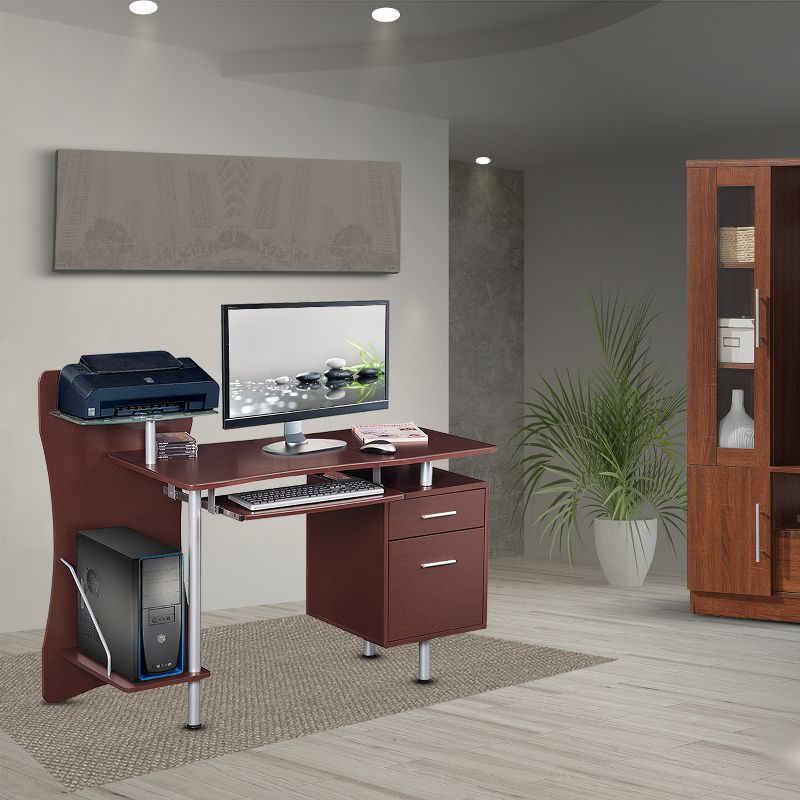 Stylish Computer Desk with Storage Brown - Techni Mobili
