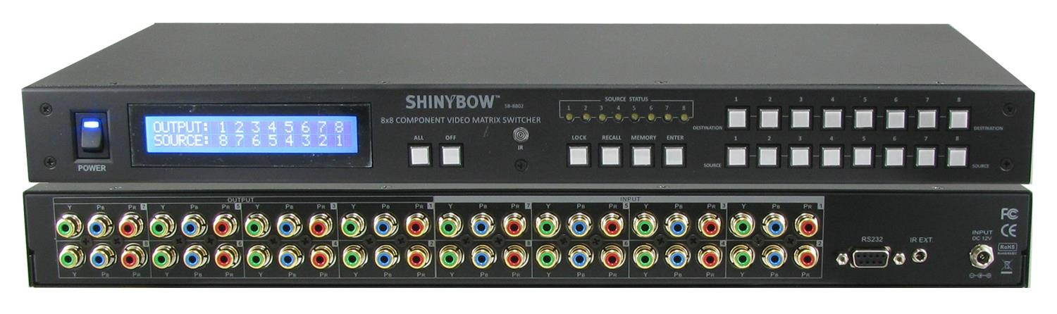 Shinybow SB-8802LCM 8x8 Component Video (w/o audio) Video Matrix Switcher