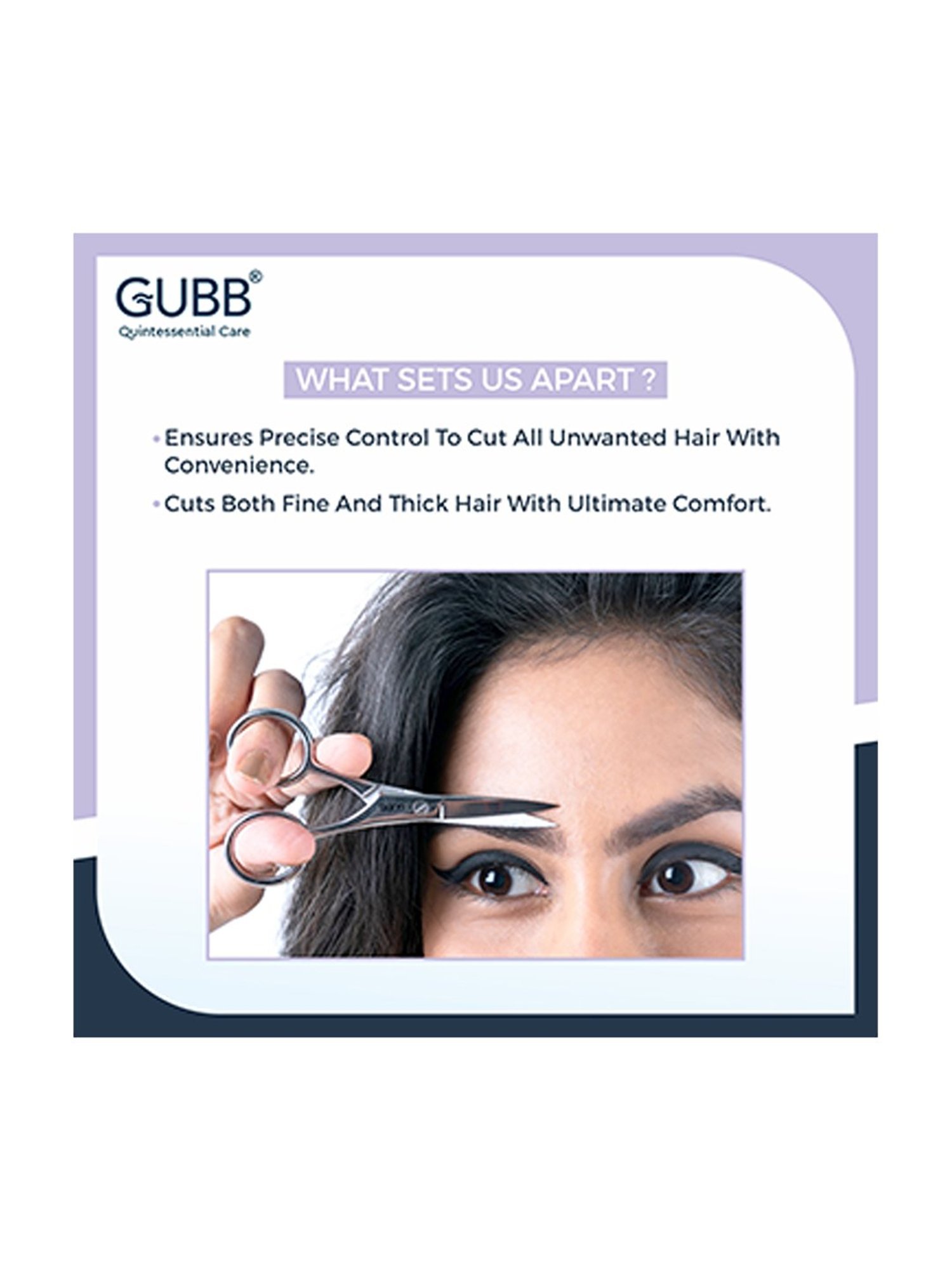 GUBB Grooming Scissor for Moustache Trimming, Beard Cutting & Facial Hair, Stainless Steel Scissor