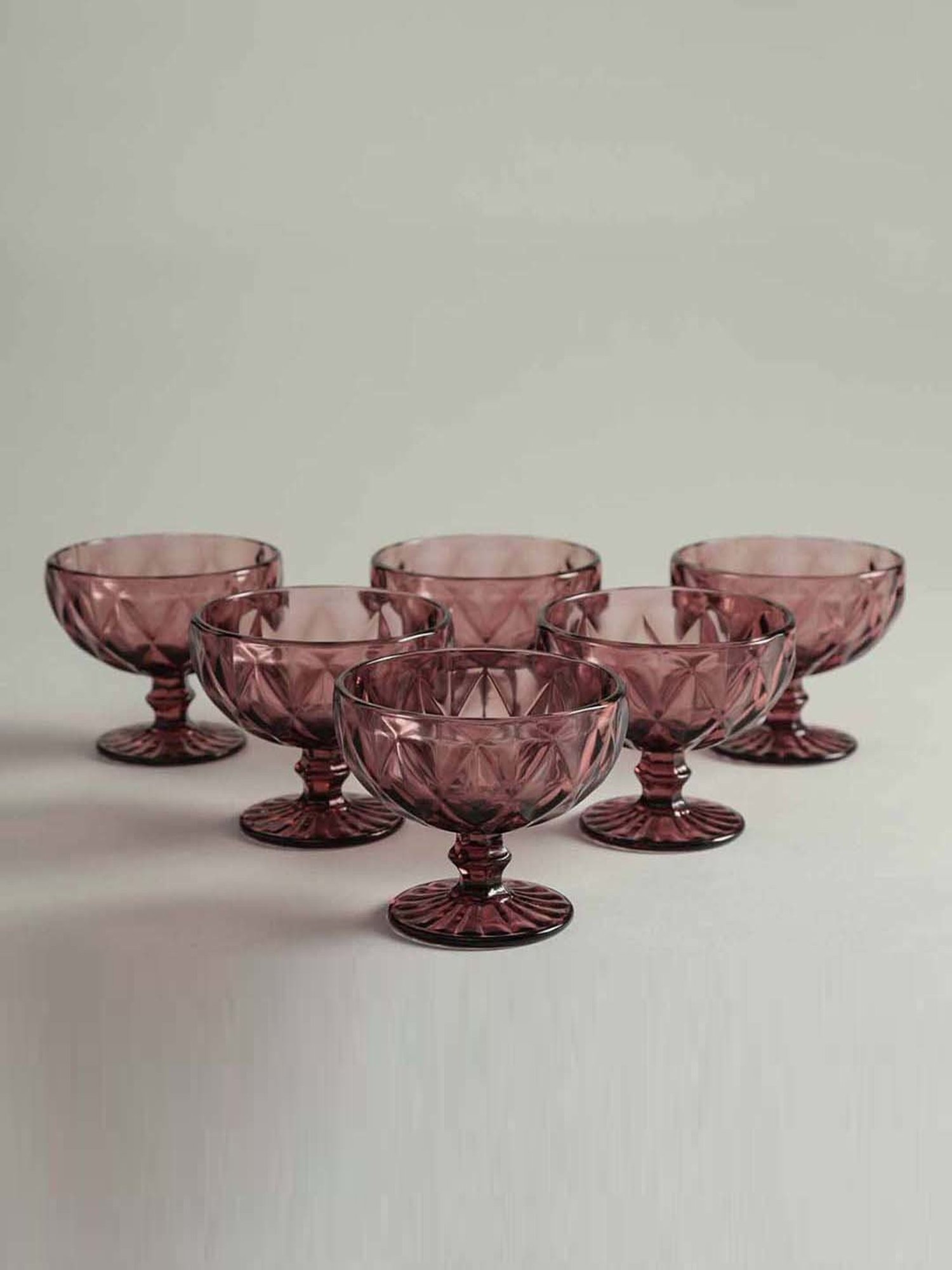 Home4U Riverre Glass Ice Cream Bowl (0.25 L) - Set of 6