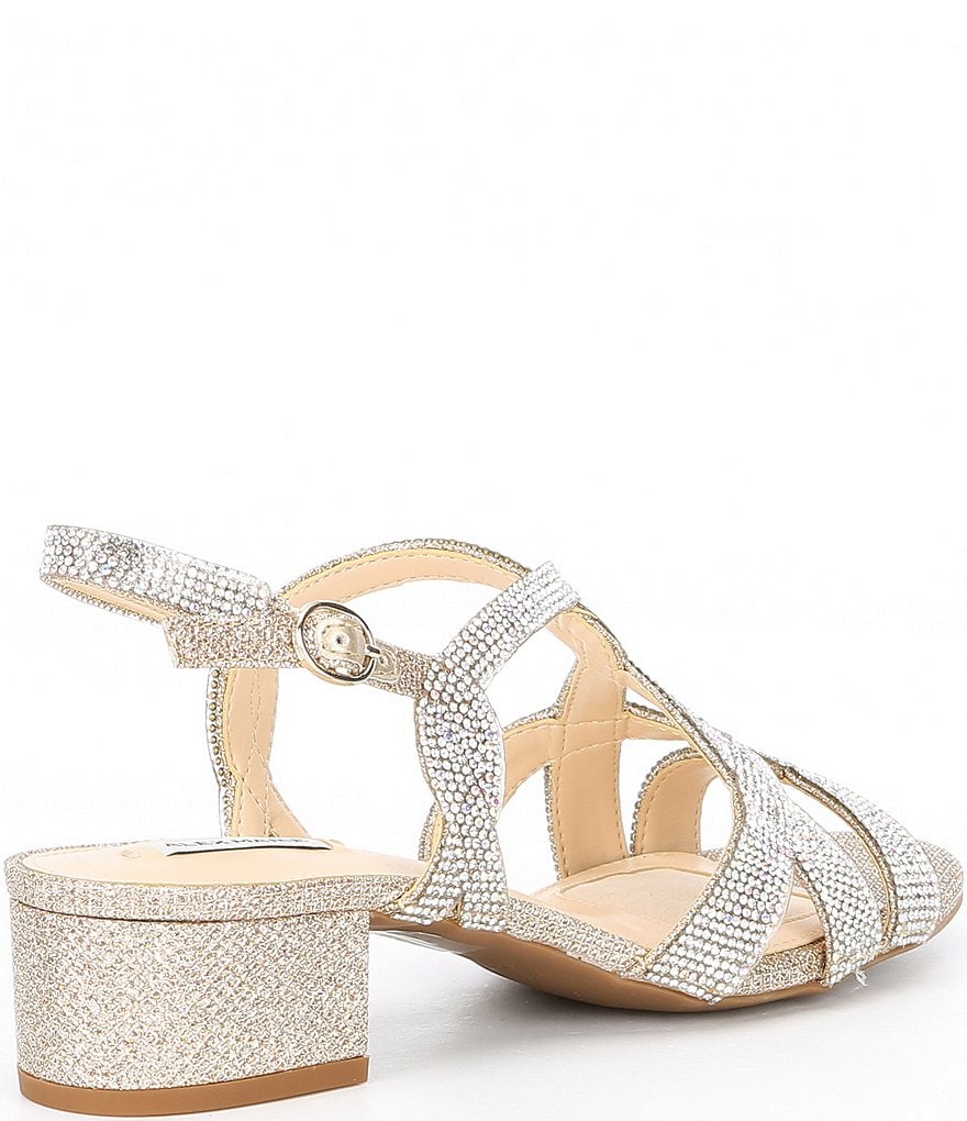Alex Marie Crennan Rhinestone Strappy Block Heel Dress Sandals