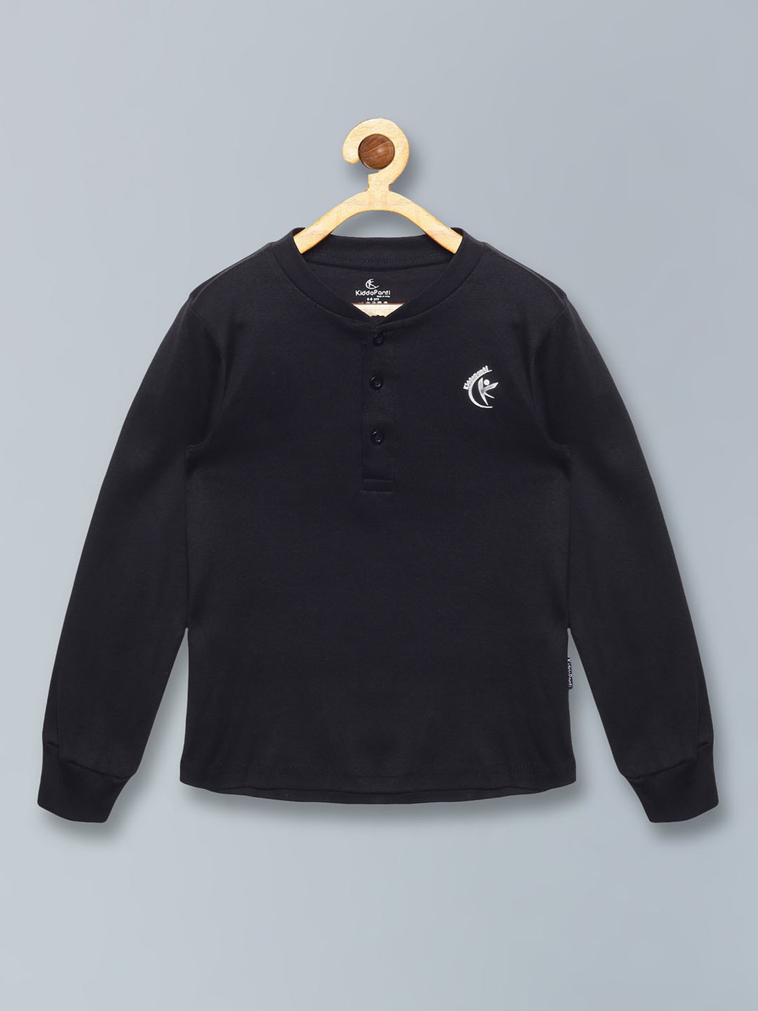 Kiddopanti Kids White & Black Solid Full Sleeves T-Shirt (Pack Of 2)