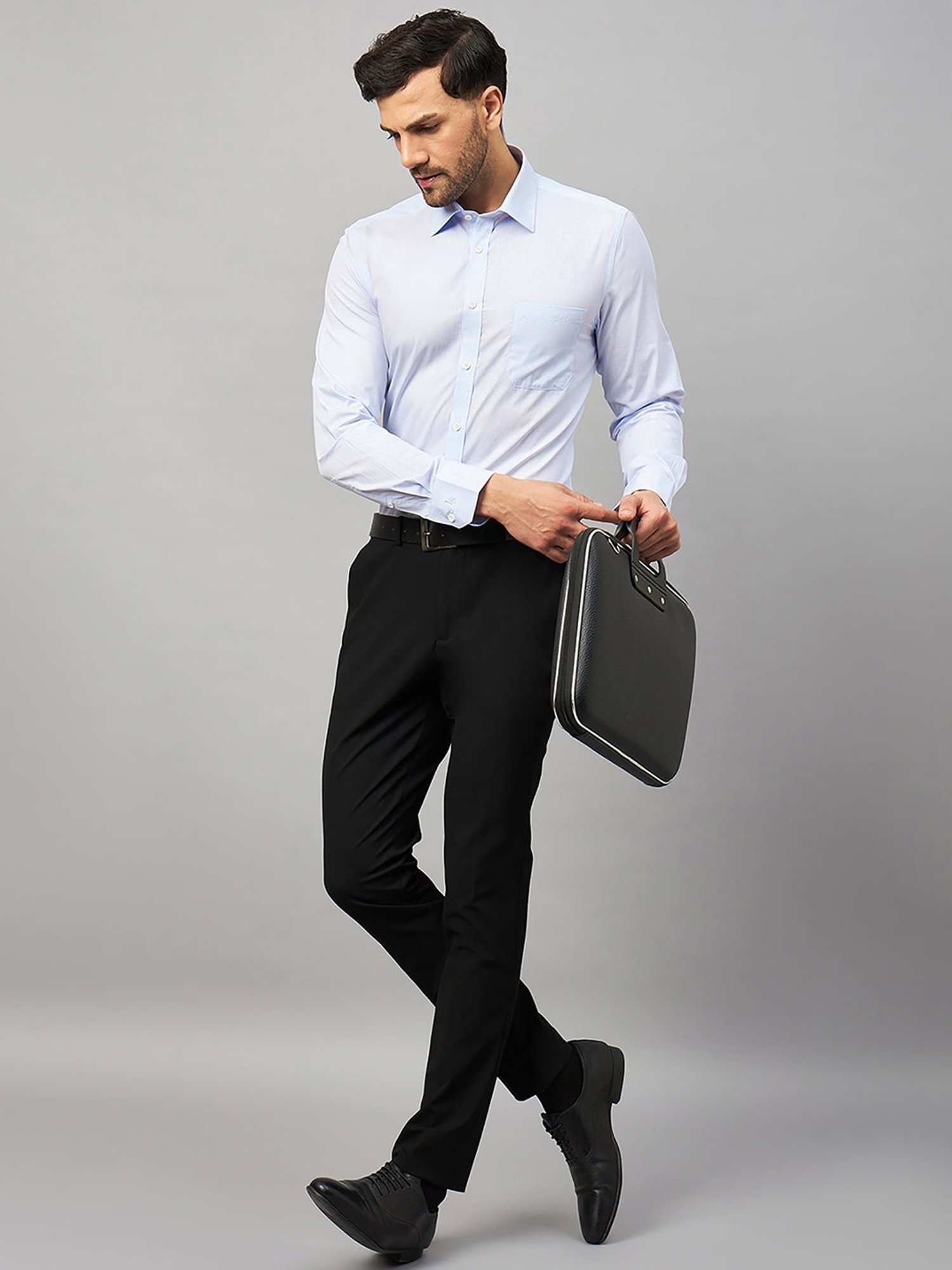 Louis Stitch Blue Cotton Regular Fit Striped Shirt