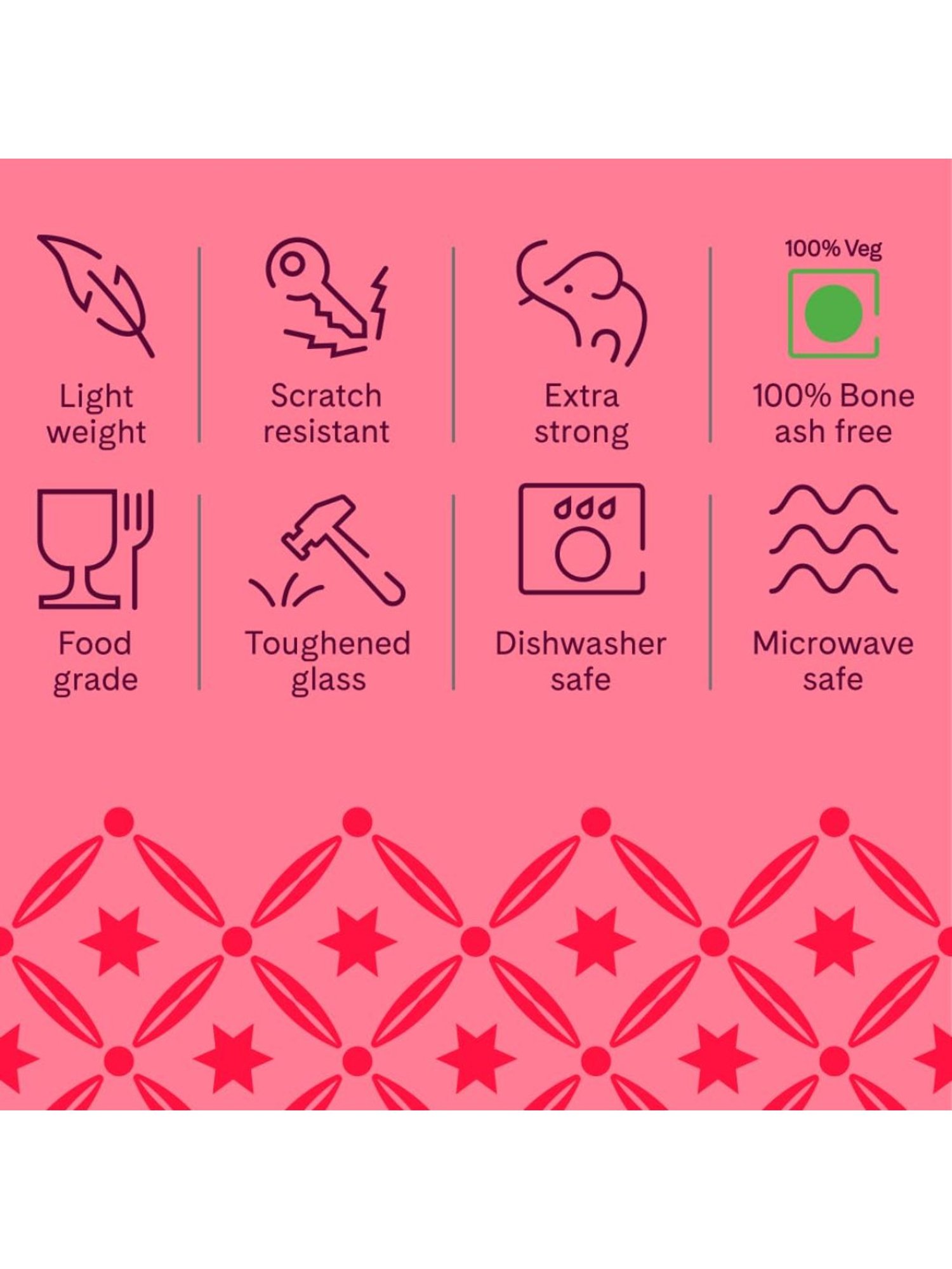 Larah by Borosil Multicolor Opalware Storage Container with Air Tight Lid - Set of 2