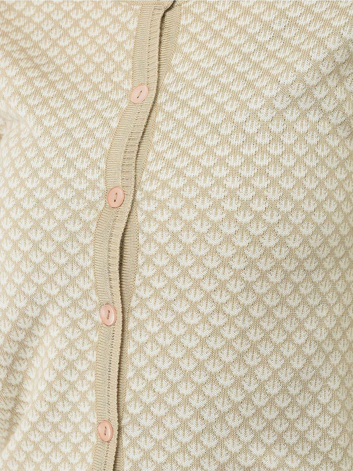 Crimsoune Club Beige Printed Cardigan