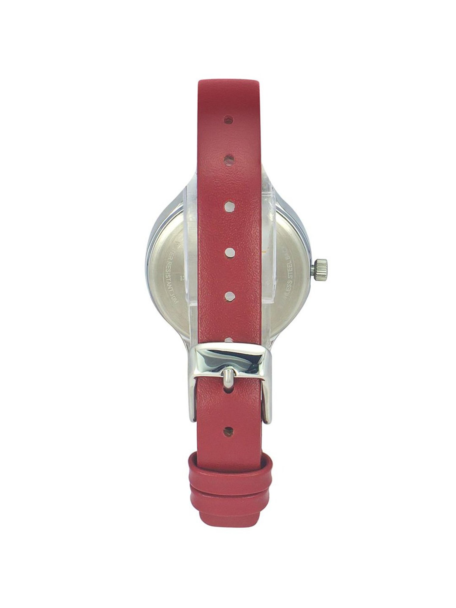 Helix By Timex Red Round Dial Analog Leather Women Watch - TW027HL20