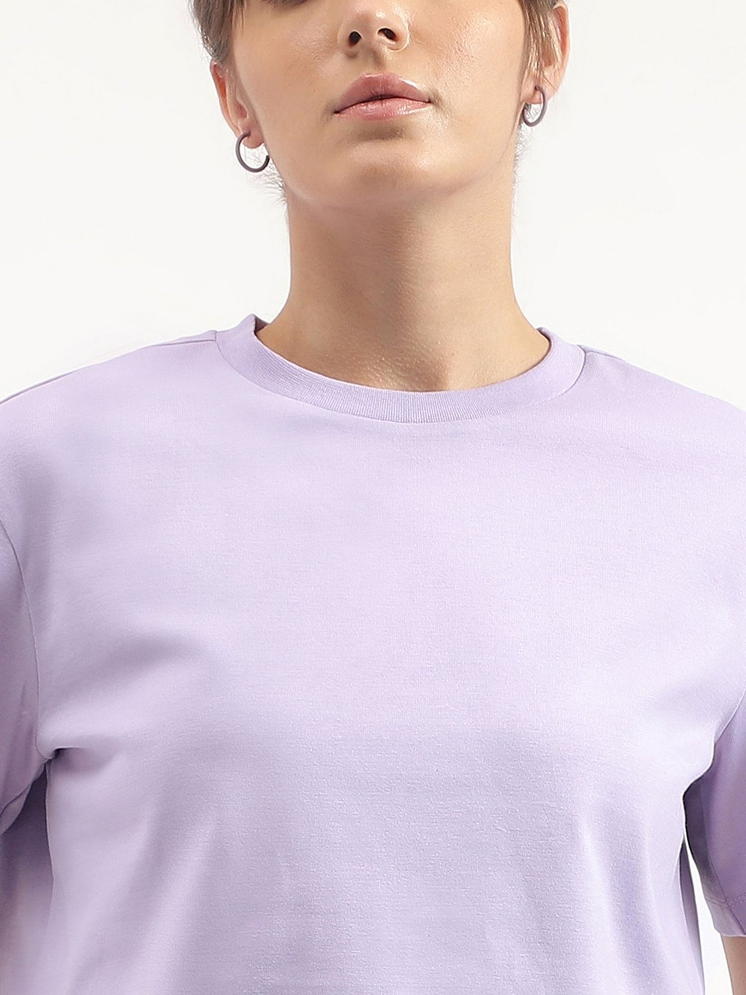 United Colors of Benetton Purple Cotton Floral T-Shirt