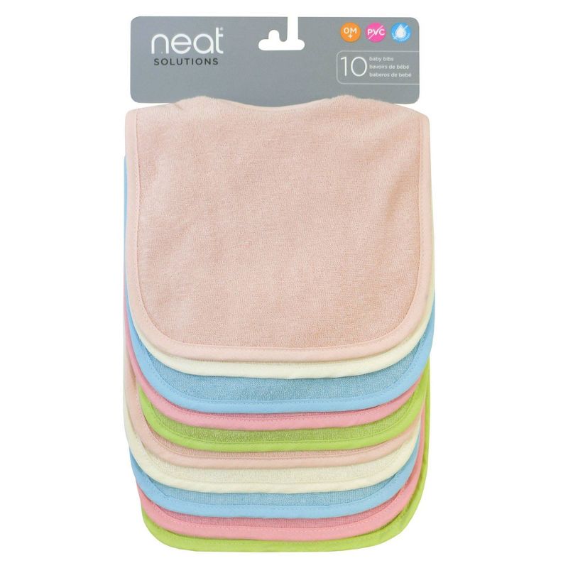 Neat Solutions Water-Resistant Lined Infant Bib Set Girl - 10pk