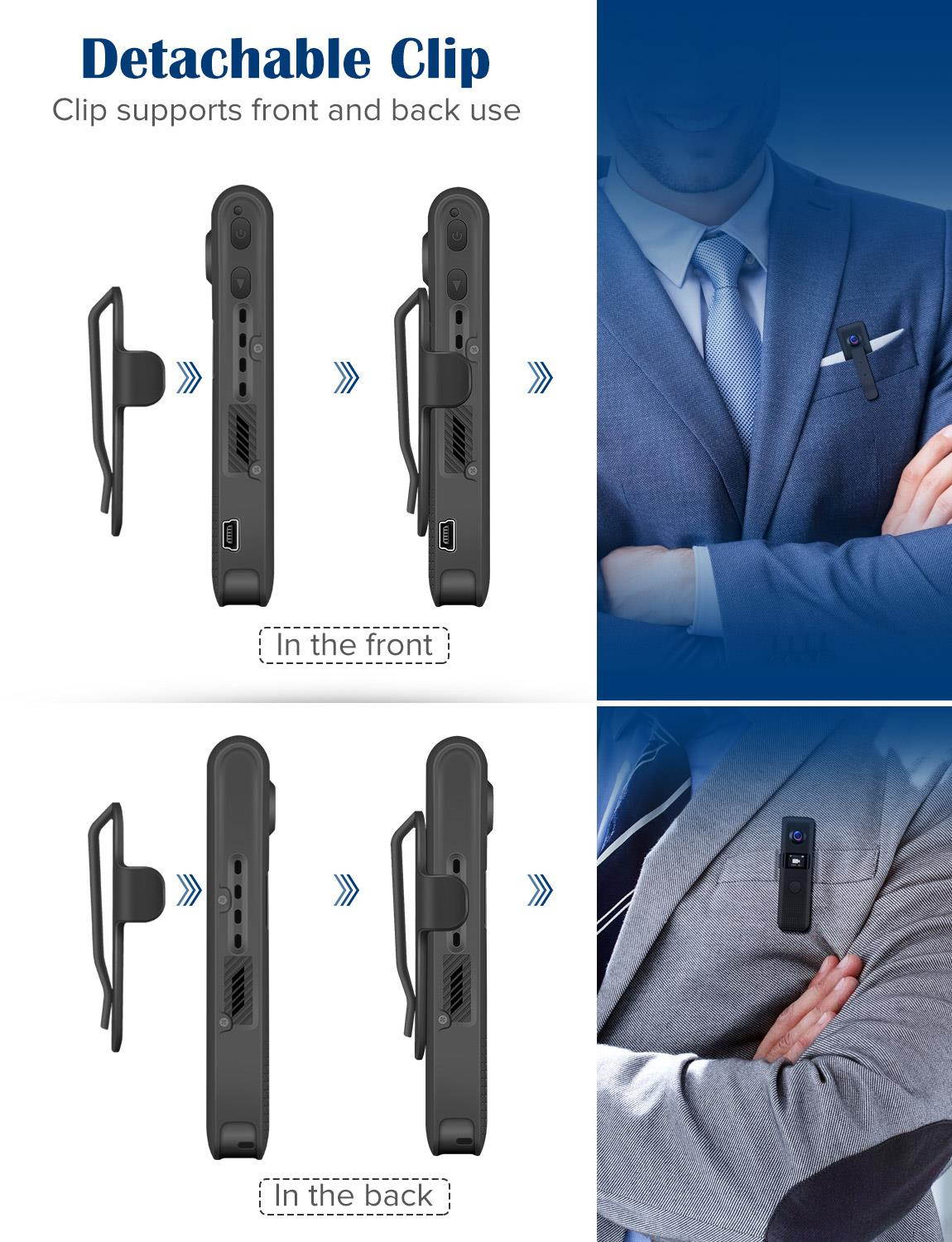 BOBLOV 1296P Professional Body Worn Camera Mini Camera with screen