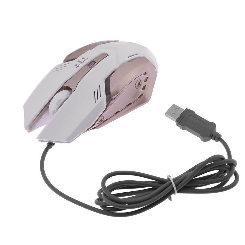 Professional Wired Gaming Mouse Adjustable 1600 DPI 4 Buttons LED Light Optical USB Wired Mice for Pro Gamer PC Computer Laptop