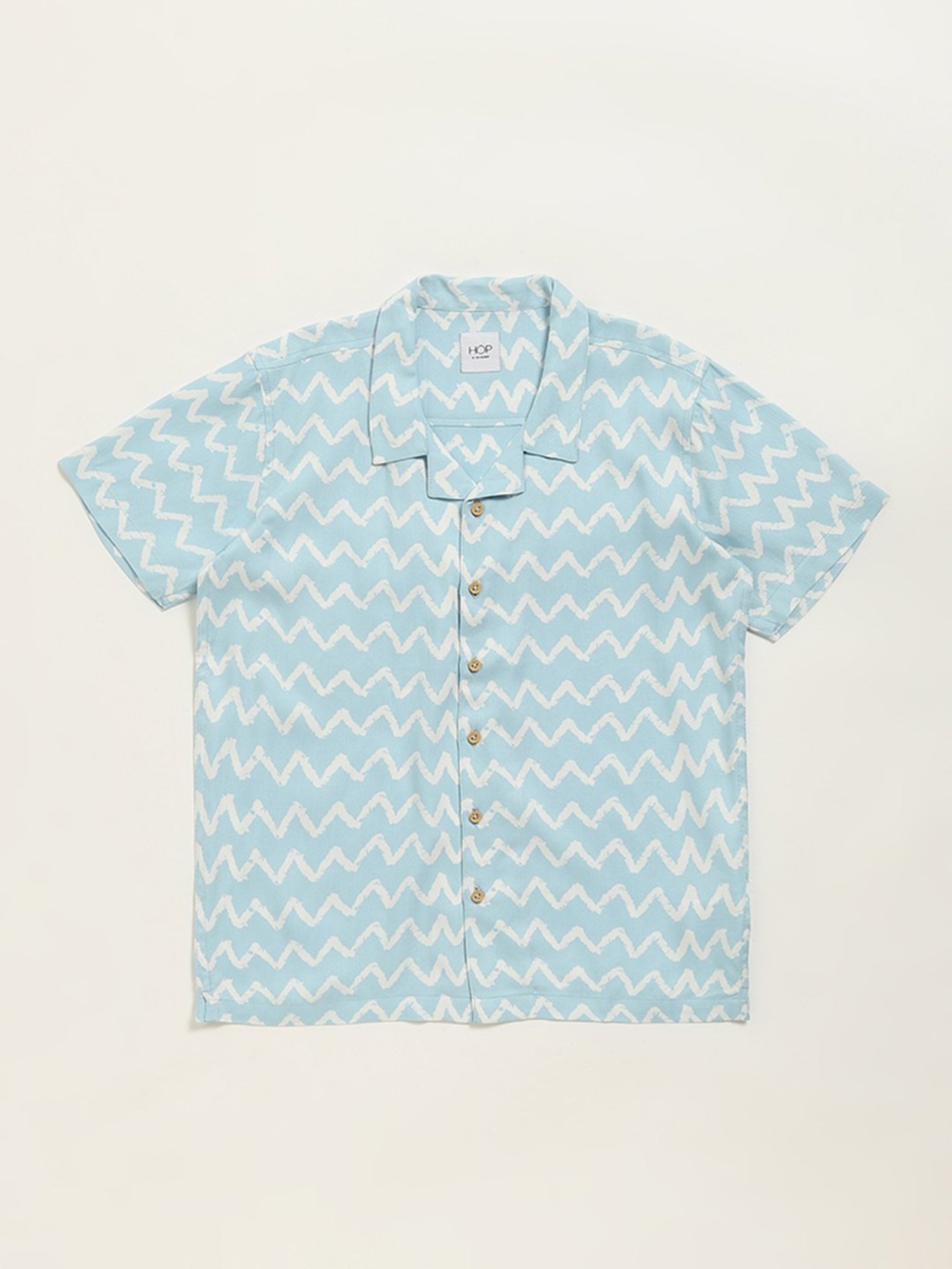 HOP Kids by Westside Blue Chevron Printed Shirt