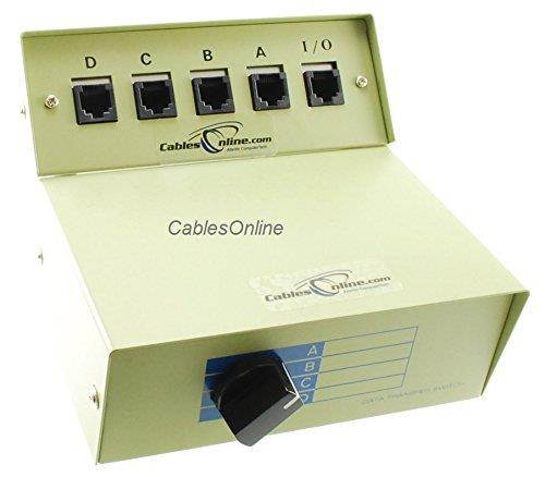CablesOnline 4-Way ABCD 8P8C RJ45 Metal Rotary Manual Switch Box, SB-035