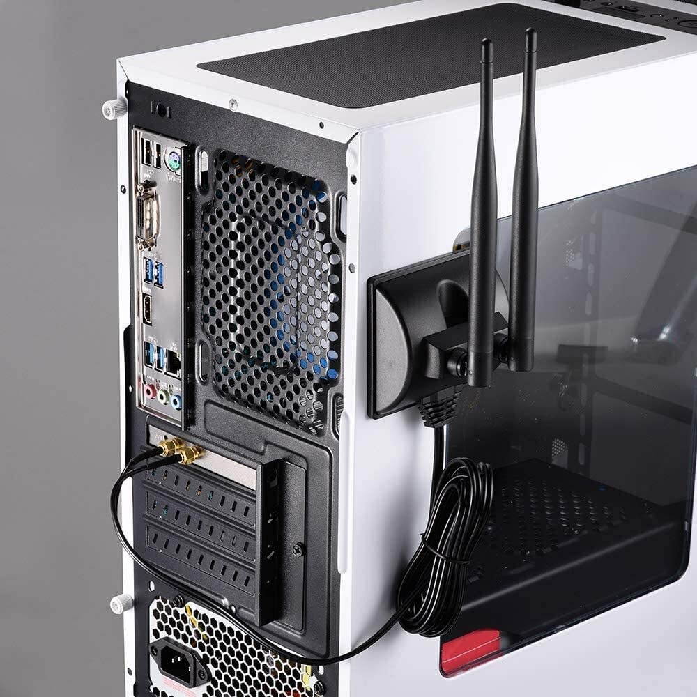 Dual WiFi Antenna 2.4GHz - 5.8GHz Dual Band Antenna Magnetic Base with RP-SMA Male Connector for Wireless Network Router - Access Point - PCI PCIe Cards - USB Adapter