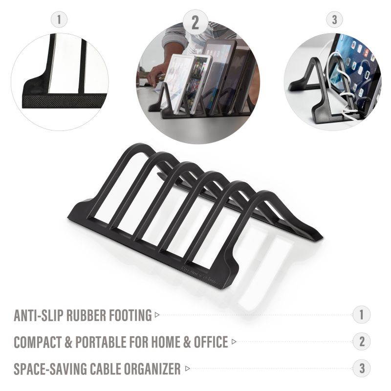 Prosumer&rsquo;s Choice Universal 5 Tablet and Smartphone Charging Organizer Rack / Desktop Stand Holder