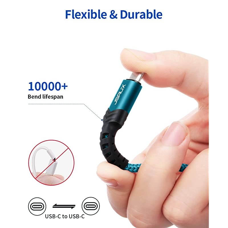 USB C to USB C 60W Cable 3Pack 03m+1m+2m USB Type C Charger Cord Compatible with Samsung Galaxy S20+ Note 20 Ultra Note 10+ MacBook AirPro 13 iPad Pro 20202018 Pixel 234 XL Green