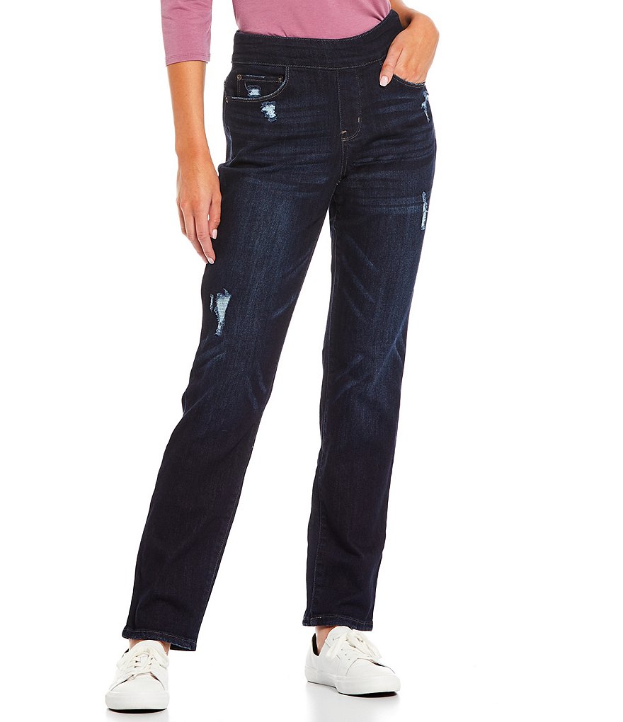 NIC + ZOE Stretch Woven Wonderstretch Pull-On Slim-Leg Pants