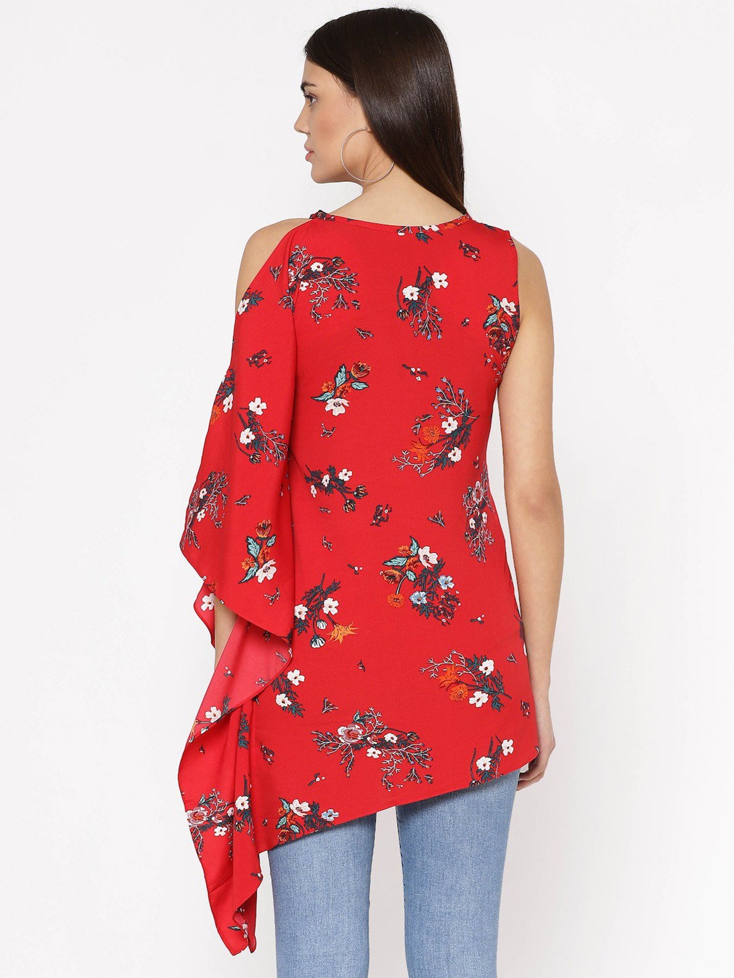 Carlton London Red Floral Print Top