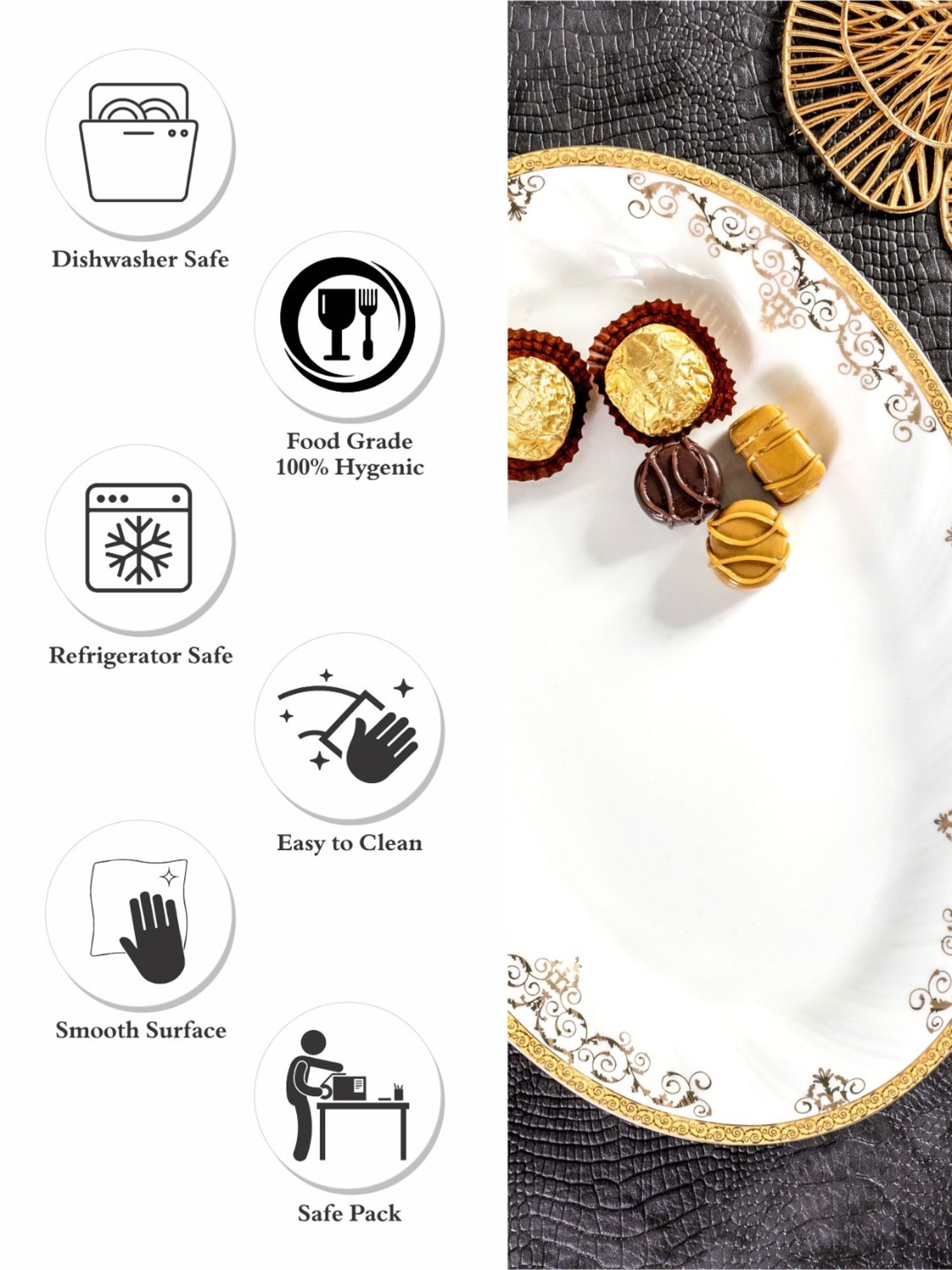 Goodhomes White Bone China Rice Platter