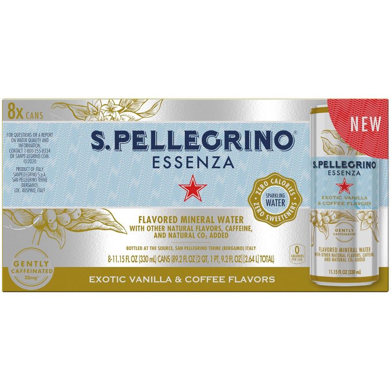 S.Pellegrino Essenza Exotic Vanilla & Coffee Flavors - 8pk/11.15 fl oz Cans