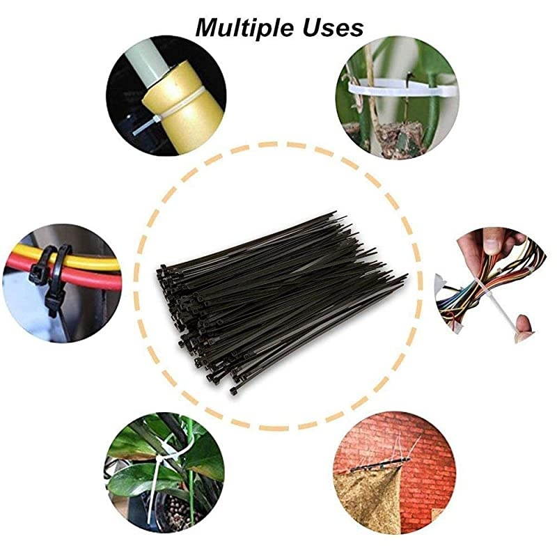 Cable Zip Ties 12 inch 100 Pack Black Heavy Duty Cable Ties SelfLocking Plant ties with Tensile Strength 120 LB