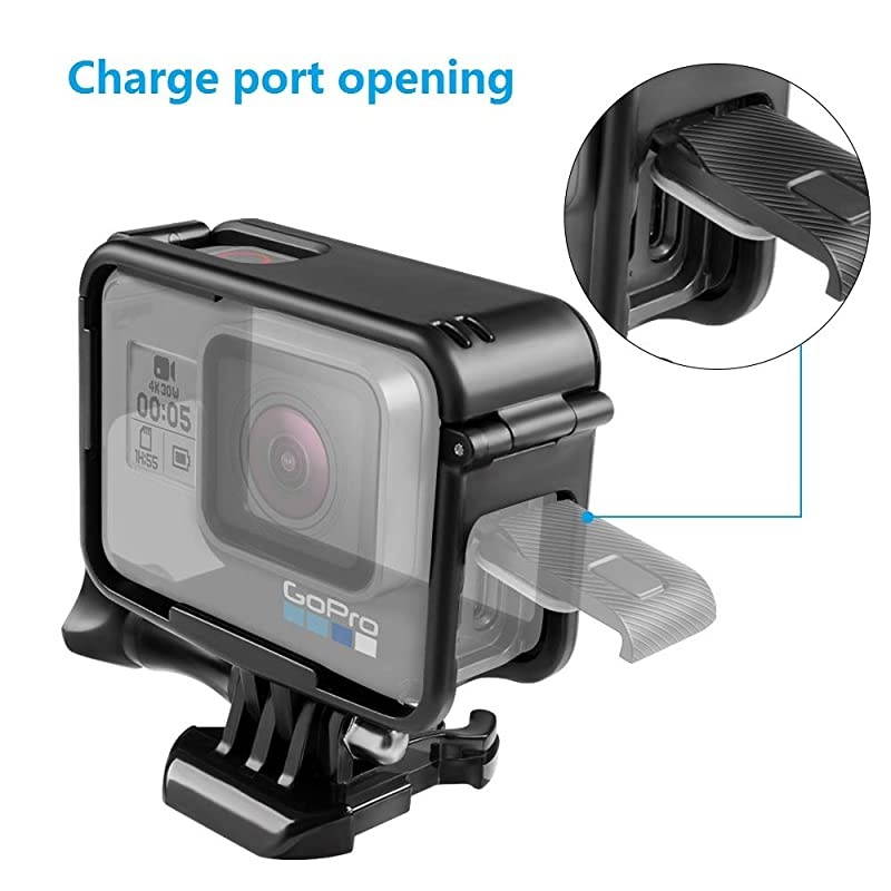 Protective Housing Case for GoPro Hero 5 Hero 6 Hero 7 Skylight Top Opening Frame with Lens Cap Protector Accessories Kit