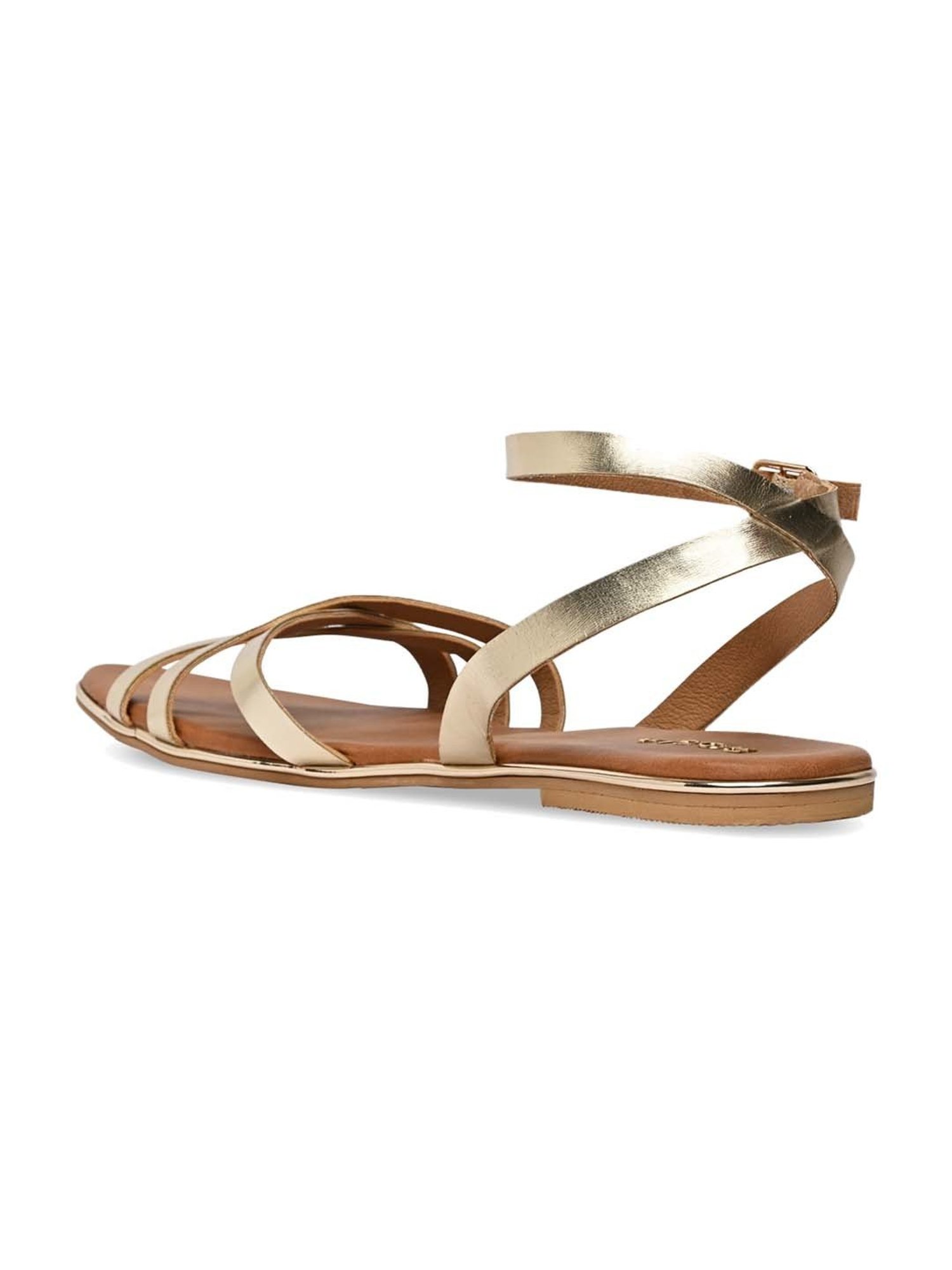 Rocia by Regal Women's Golden Ankle Strap Sandals