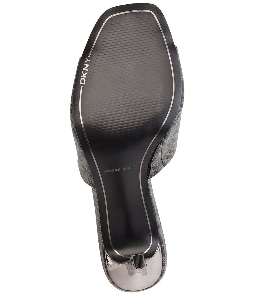 DKNY Bronx Signature Logo Print Square Toe Dress Mules