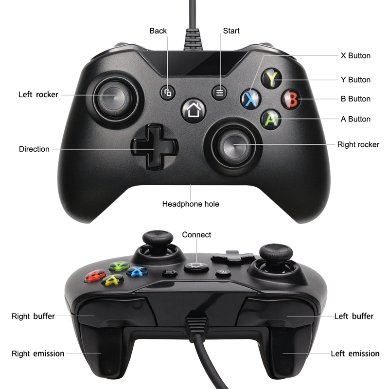 USB Wired Controller Controle For Microsoft Xbox One Gamepad Controller For Xbox One For Windows PC Win7/8/10 Joystick