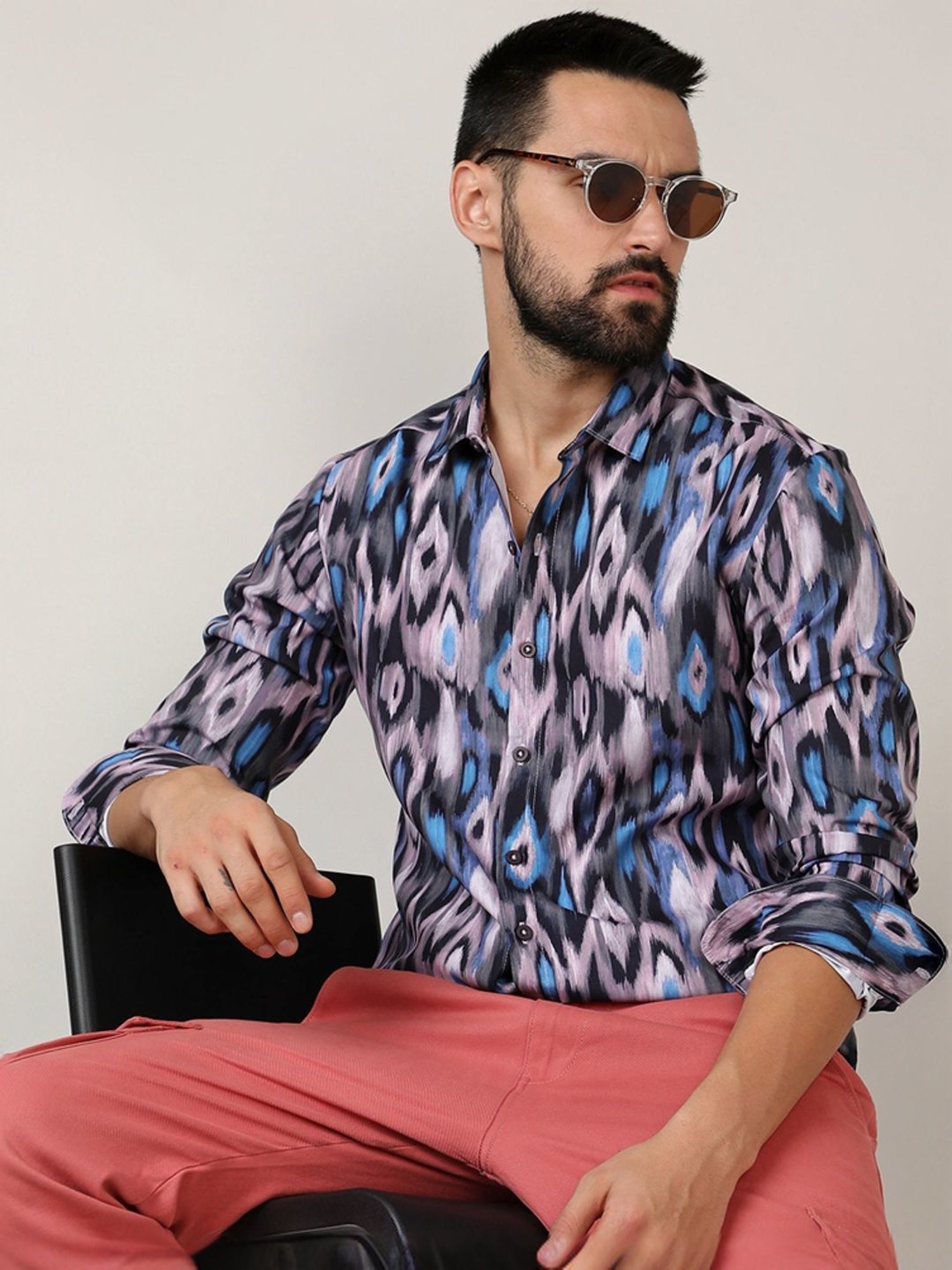 Campus Sutra Multicolored Regular Fit Printed Shirt