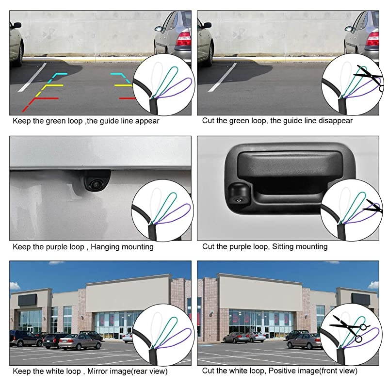 BackupFront View Camera White IP69K Waterproof Great Night Vision HD and Super Wide Angle Metal OEM Style White Reverse Rear View Backup Camera for Cars Pickup Trucks SUVs RVs Vans