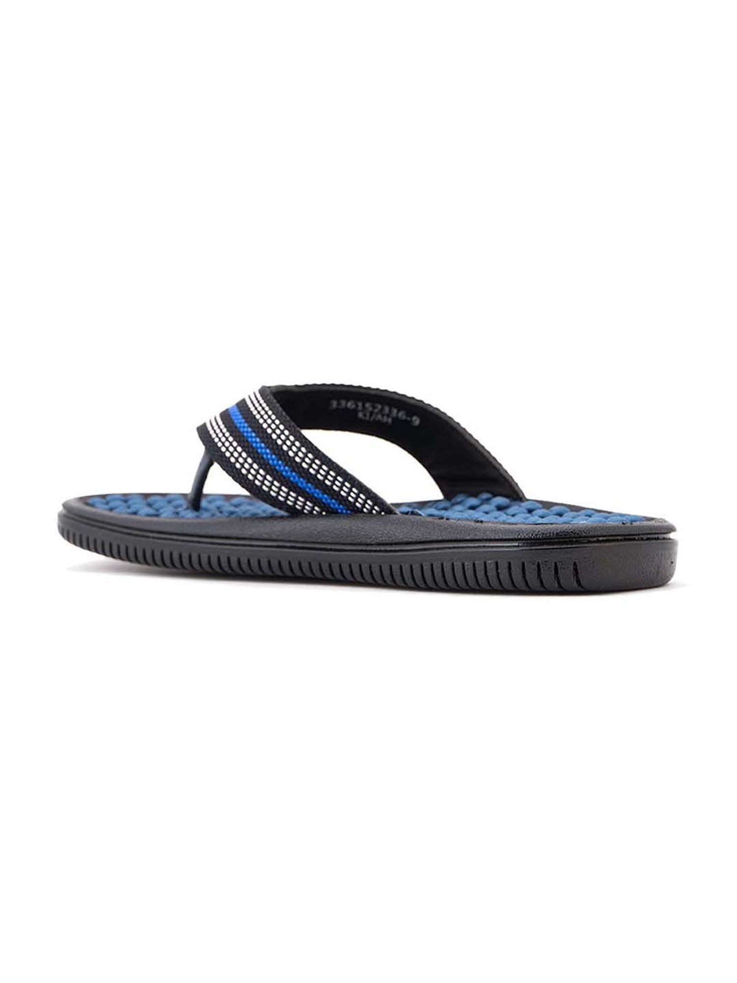 Khadim's Men's Blue & Black Flip Flops