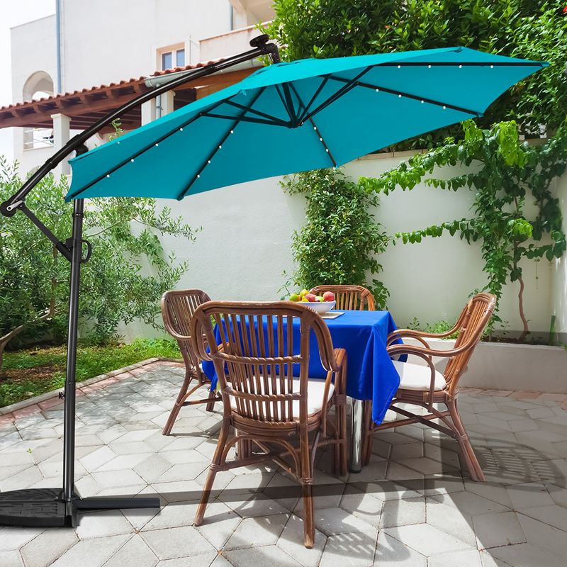 9' x 5' Rectangular Double Top Patio Outdoor Market Umbrella Emerald Green - Crestlive Products