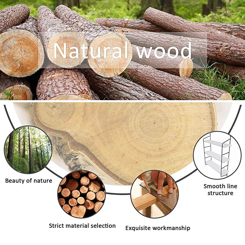 Shelves Wall Mounted, Industrial Metal Frame Wood Wall Storage Shelves for Bedroom, Living Room, Bathroom, Kitchen, Office and More, 3 Tier(White)