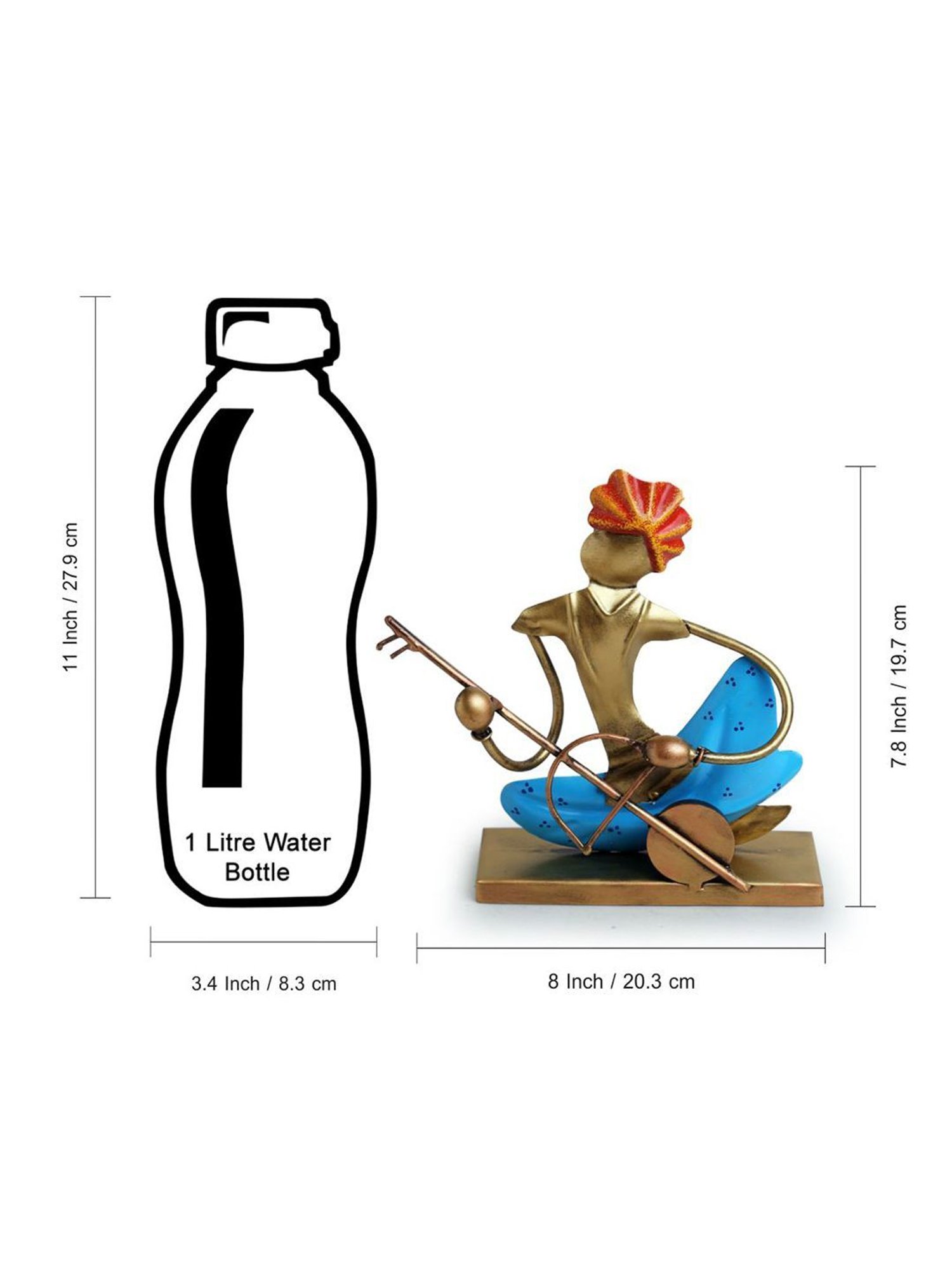 ExclusiveLane 'Veena Player Folk Artist' Multicolor Iron Decorative Piece - Set of 1