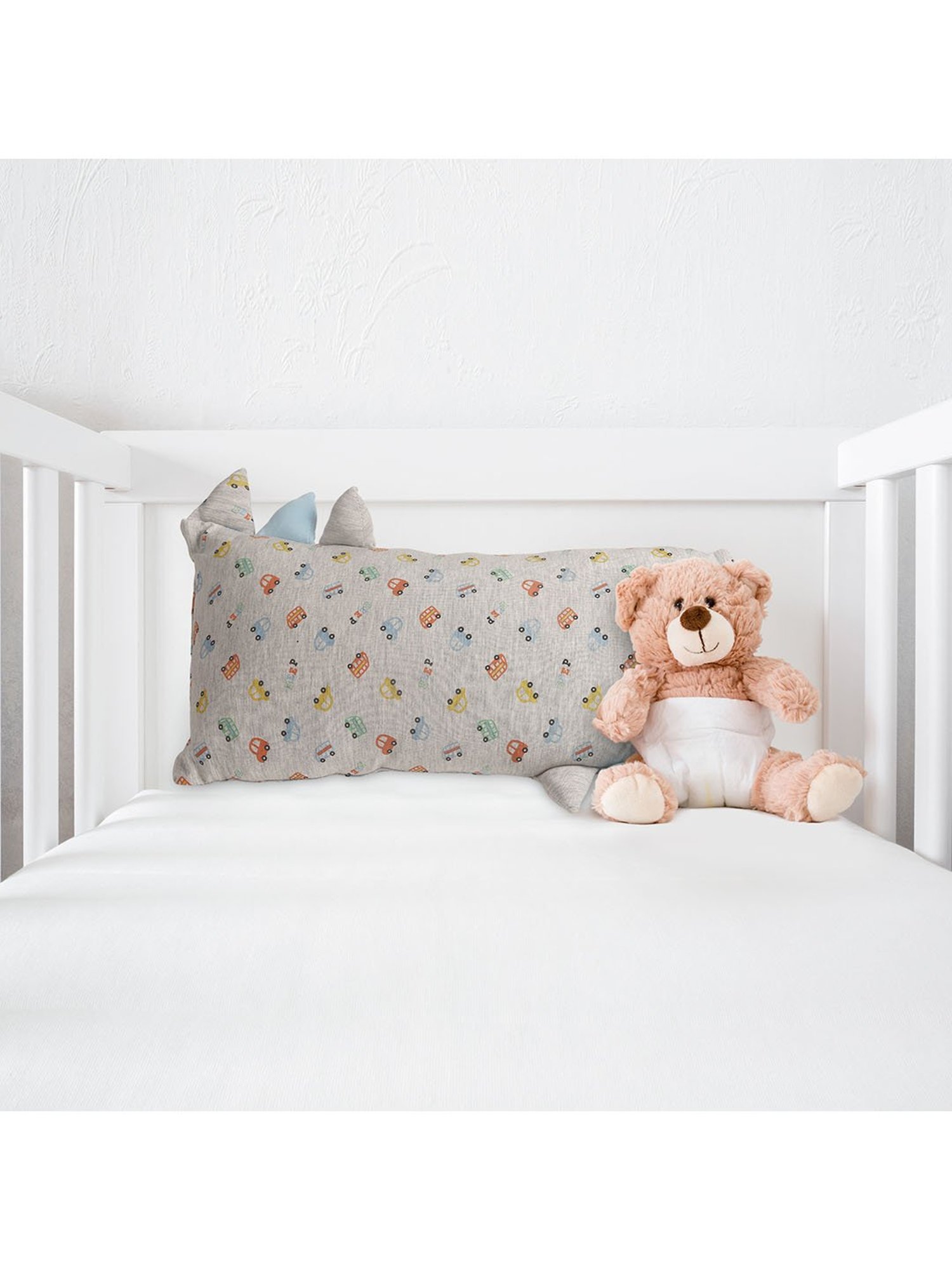 Baby Moo Traffic Jam Grey Pillow