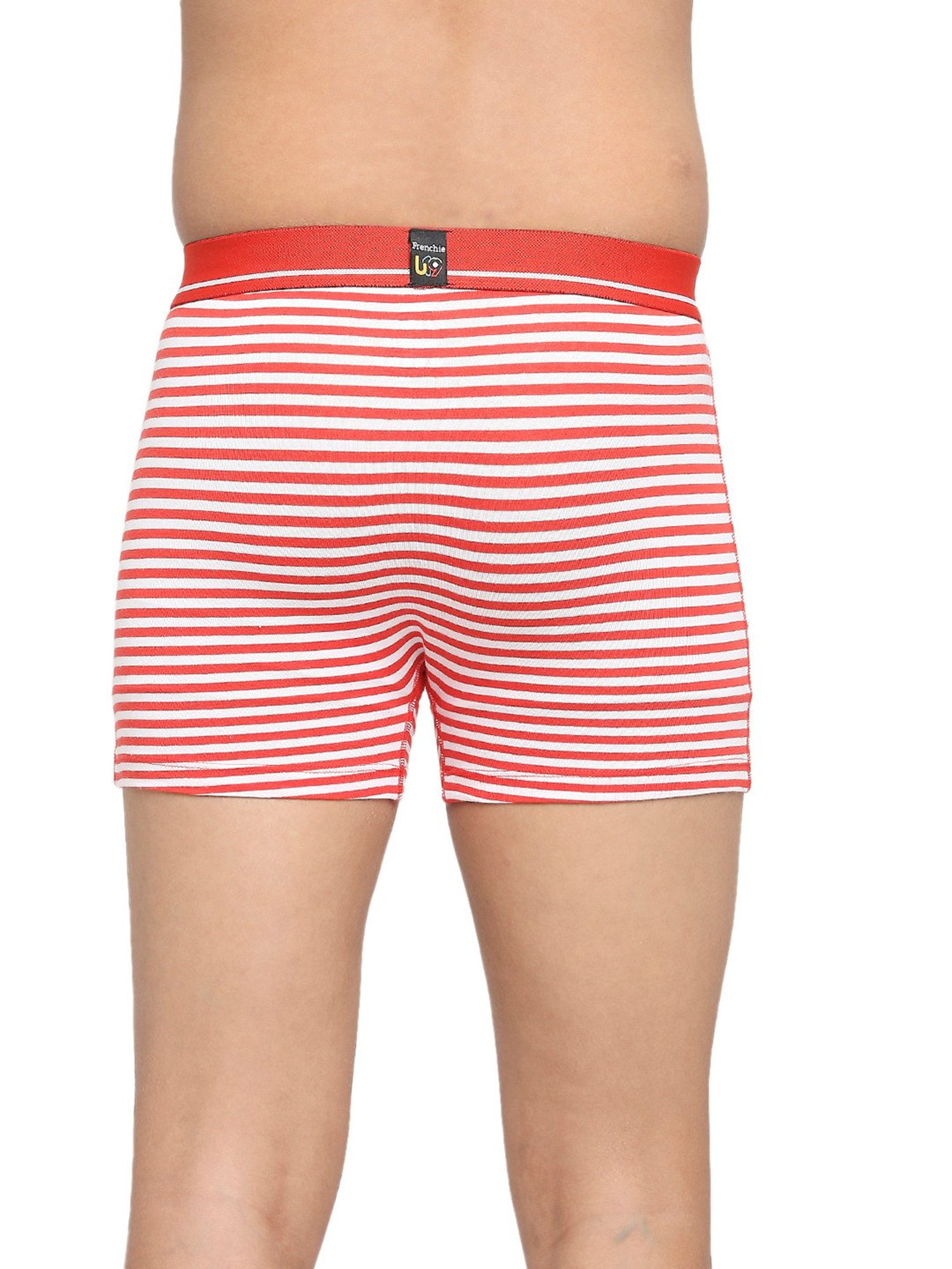 Frenchie Kids Black & Orange Striped Trunks (Pack Of 2)