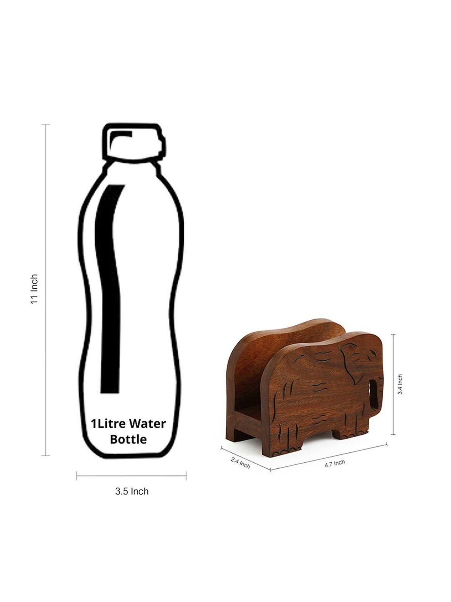 ExclusiveLane The Dancing Peacock Brown Sheesham Wood Napkin Holder - Set of 1