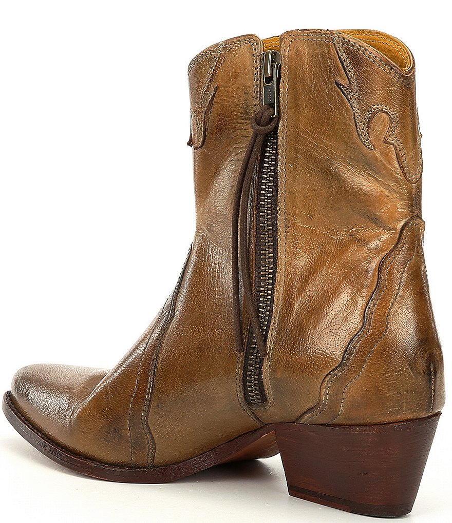 Free People New Frontier Leather Block Heel Western Booties