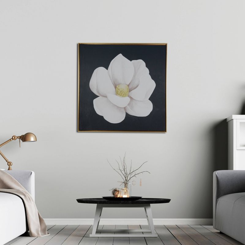 29" x 29" Magnolia Floating Framed Wall Canvas White - Gallery 57