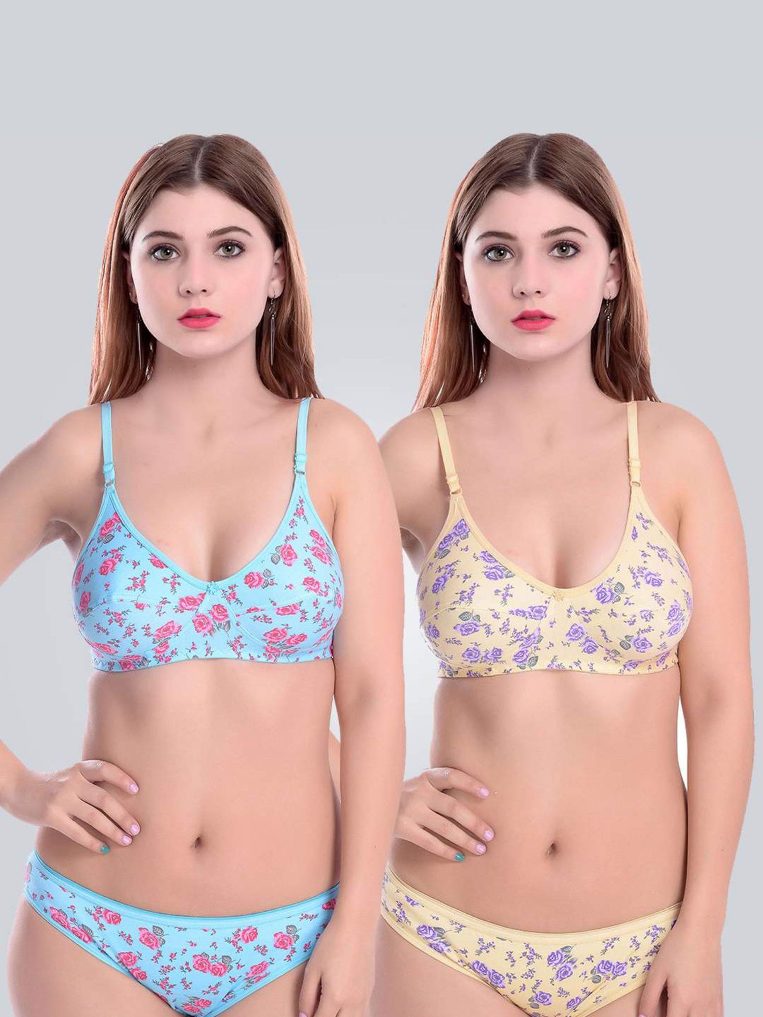 mod & shy Black Self Pattern Lingerie Set