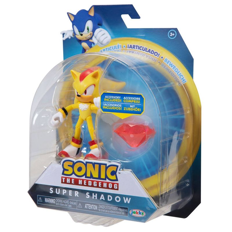 Sonic the Hedgehog 4" Figure Modern Super Shadow with Chaos Emerald Wave 4