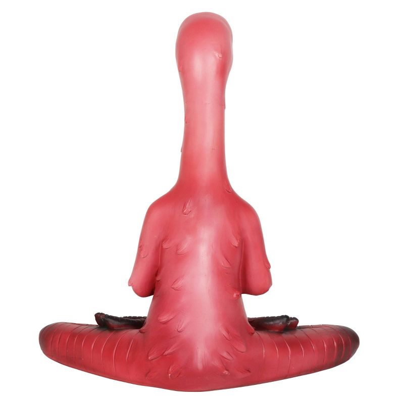 15.94" Resin Yoga Flamingo with Prayer Hands Statue Pink - Exhart
