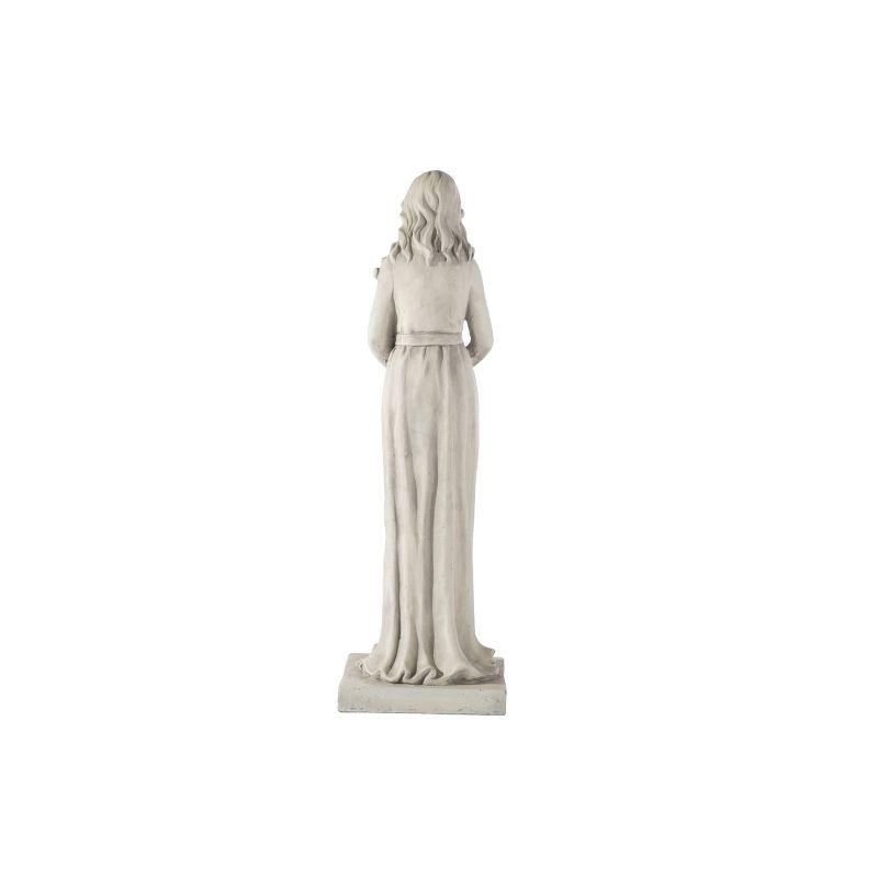 29.25" Indoor/Outdoor Resin Woman with Lily Statue White - Alfresco Home LLC