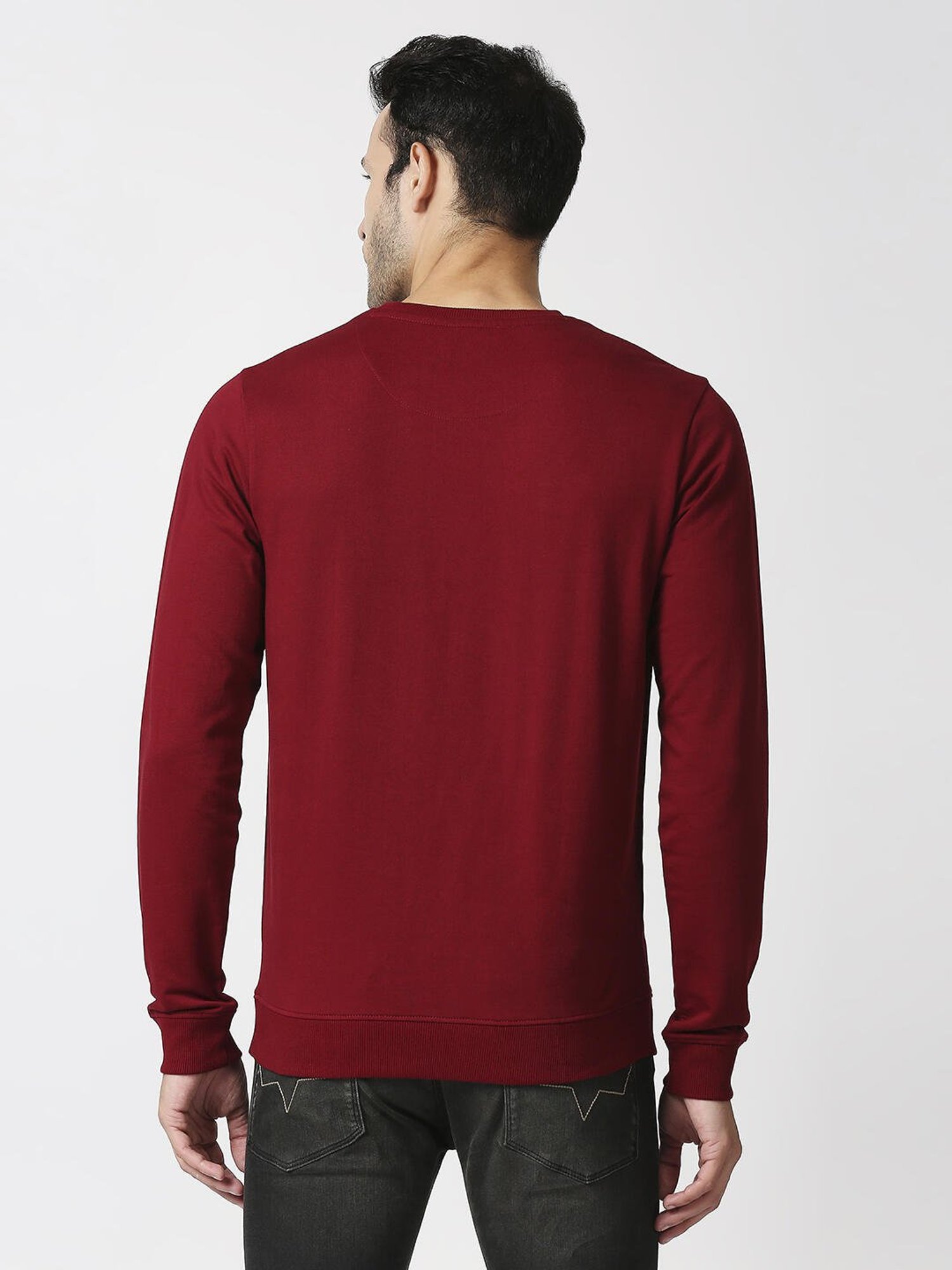 Pepe Jeans Red Cotton Regular Fit Printed Sweatshirts