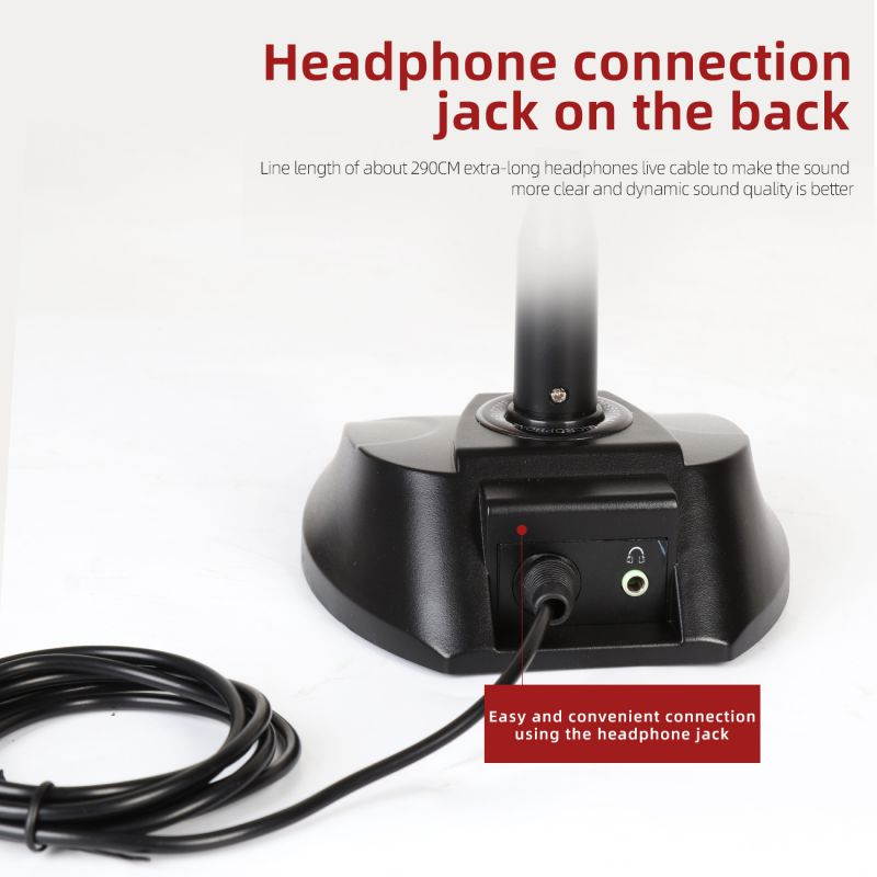 Depusheng USB Computer Microphone Desktop Condenser Microphone with Monitoring Interface for Gamelive, Singing, Meetings, Recording, etc