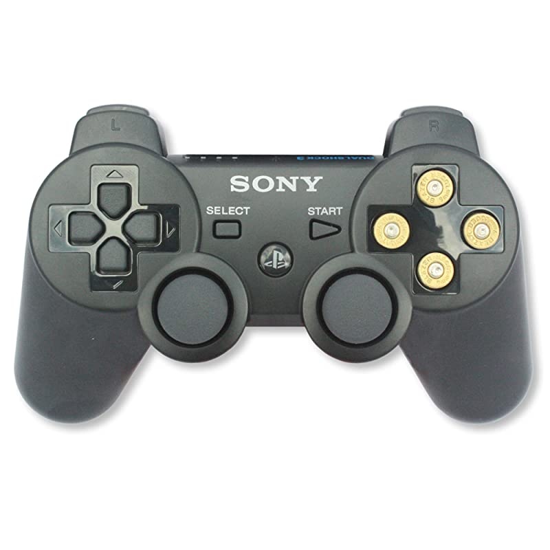 Bullet Buttons Gold Silver Made Using Real Once Fired 9MM Bullet Casings Designed for PS3 and PS2 Controllers