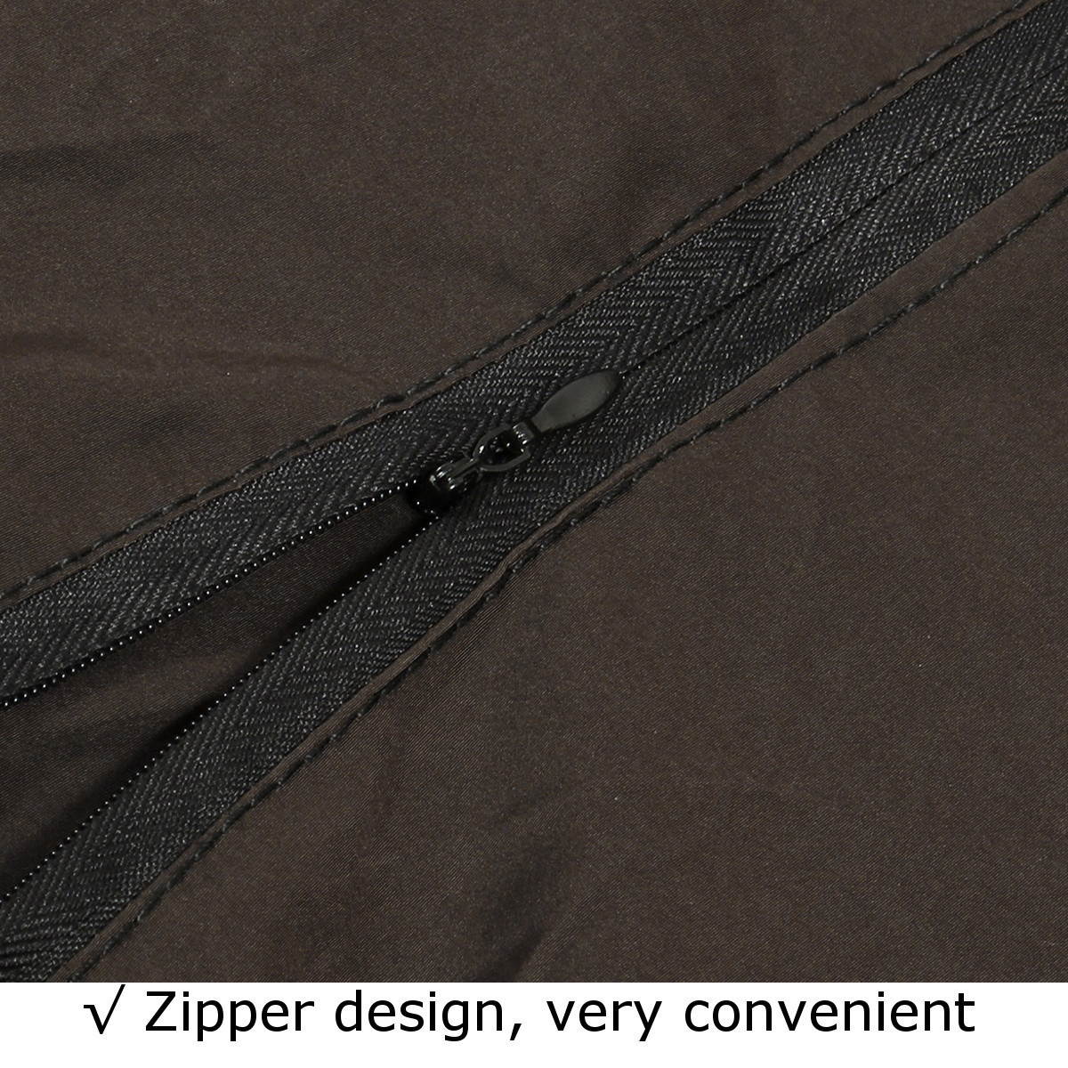 Cylidrical Cover Patio Gas Heater Polyethylene Zipper Protector Waterproof 90x190cm Brown